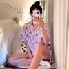 Tailândia verão cardigan pijamas mulheres shorts de manga curta cartoon bonito fino roupas para casa terno fábrica atacado