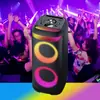 Altavoz de Fiesta Karaoke Portátil Bluetooth Transfronterizo con Doble Micrófono de Carga Inalámbrica Subwoofer de Alto Volumen para Exteriores Audio
