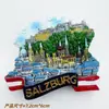 Ímã de Geladeira Cultural e Criativo de Resina de Salzburgo, Áustria Lembrança Criativa de Viagem Adesivo Magnético Artesanato Lembrança