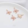 Colgante de Mariposa de Oro de 14K con Zirconio Conservador de Color de Bolsillo Súper Hada DIY Hecho a Mano Pulsera Collar Aretes Joyería Colgante Charm