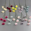 Flor Artificial Rosa Burbuja de 4 Cabezas de Tallo Cruzado para Arreglo de Escena, Decoración Realista de Alta Gama, Flor de Boda, Flor de Rosa