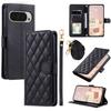 Adecuado para Google 11Pro Funda de Cuero, Samsung S26 Patrón de Espiga en Forma de Diamante, Cartera Pequeña Estilo Chanel con Ranuras para Tarjetas, Bandolera para Honor 400