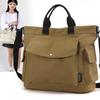 Bolsa de Ombro de Lona para Mulheres, Bolsa Simples de Grande Capacidade para Tutoria Estudantil, Bolsa Tote Casual de Cor Sólida Estilo Coreano para Deslocamento