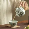 Antiga Caneca de Cerâmica Chinesa com Esmalte Tinta Rima Paisagem Céu Grande Coração Doméstica Antiescaldante Conjunto de Chá Gongfu de Alta Qualidade Caneca de Degustação