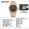 Sanda Export Relógio de Moda Masculino Octogonal Luminoso À Prova D'água Masculino Fundo Transparente Calendário Relógio Mecânico Clássico