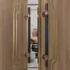 Nueva Manija de Puerta de Vidrio Imitación Jade Estilo Chino Manija de Puerta de Hotel de Alta Gama de Bronce Manija Grande para Puerta Corredera con Marco