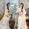 Tema Estúdio Fotográfico Novo Retrô Novo Estilo Chinês Vestido Amassado com uma Vibe Descolada para Sessão de Fotos da Barriga de Grávidas