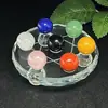 Placa de matriz de siete estrellas de bola de cristal de piedra natural transfronteriza adornos de feng shui logo de mineral de piedra original pulido adornos para el hogar sala de estar porche
