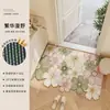 Felpudo de entrada de forma irregular con estampado floral rústico, felpudo de bucle de seda cortable, felpudo para entrada que quita el polvo y antideslizante