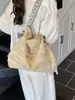 Bolso Tejido de Paja de Gran Capacidad para Mujer, Nuevo Bolso Tejido Casual para Vacaciones en la Playa con Cintas de Colores, Bolso Tote de un Solo Hombro para Commuter para Mujer
