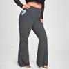 Pantalones de Yoga de Talla Grande 1XL-5XL de Cintura Alta con Bolsillo de Solapa Pantalones 100 kg Alta Elasticidad Casual Acampanados