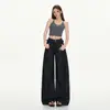 Jeans con Doble Cintura Fruncida para Mujer, Otoño 2025, Color Natural, Tiro Alto, Pantalones Estilizados de Corte Curvo, Pantalones Sueltos de Pierna Ancha