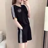 Traje Deportivo de Dos Piezas para Chicas Universitarias Estilo Coreano, Holgado, Nuevo Verano 2026, Camiseta de Manga Corta, Pantalones Cortos de Pierna Ancha, Conjunto de Moda