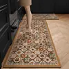 Tapete de piso para cozinha vintage, antiderrapante, resistente a óleo, lavável, resistente à sujeira, resistente ao desgaste, absorvente de água, secagem rápida, tapete de piso de terra de diatomáceas