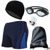 Bermuda de natação masculina, tamanho grande, corte solto, tamanho adulto, design de perna quadrada, adequada para fontes termais, previne situações embaraçosas, atacado do fabricante