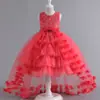 Vestido de Princesa Sem Mangas com Tutu para Meninas Amazon Europeu e Americano Vestido para Florista Casamento Apresentação de Palco Tutu de Tule