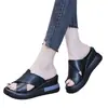 Sandalias de cuña con plataforma gruesa estilo coreano para mujer, para uso exterior en verano 2026, sin espalda, con una sola tira y hebilla, tacones altos para mujer, adelgazantes