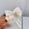Horquilla de Lazo de Satén Simple y Elegante de Estilo Nuevo Francés, Estilo Lindo y Femenino, Clip de Primavera para la Parte Posterior de la Cabeza, Accesorios para el Cabello