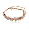 Venda Direta da Fábrica Pulseira de Pedra da Lua Olho de Gato em Formato de Coração Geométrico Simples Ouro Rosa Pulseira Feminina Atacado de Pequena Quantidade