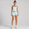 Conjunto de roupa fitness feminina transfronteiriço com alças duplas, secagem rápida, lindo conjunto de regata esportiva com costas trabalhadas, conjunto de roupa casual para corrida e yoga