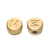 Letras Inglesas de Acero Inoxidable de 7 mm 26 Letras Color Acero Dorado Redondas Recubrimiento al Vacío Accesorios para Collares de Cuentas DIY