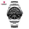 Reloj de Pareja Marca CHENXI Reloj de Cuarzo Impermeable de Tres Ojos Decorativos para Hombre y Mujer Reloj de Pulsera para Mujer Reloj con Correa de Acero
