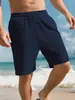 Novos Shorts Esportivos Jacquard Cruzados Europeus Americanos Estilo Multi-bolsos Cordão Calças de Praia Listradas Masculinas Estação Independente da Amazon