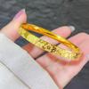 Pulsera de Cerezo Dorado con el Mismo Estilo de Gold Store para Mujer, Oro Arena, Brillante Explosivo, Anillo Liso, Pulsera Sólida