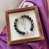 Dança das Borboletas na Galáxia Pulseira de Cristal Super Sete Preto Dourado Obsidiana Prateada Natural Contas Fantasma Brancas Pulseira Estilo Chinês Novo para Mulheres