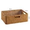 Cesta de Armazenamento para Gabinete Kens Mesa de Centro Japonesa Caixa de Diversos Rattan Sintético Trançado Cesta de Armazenamento para Entrada Casa Caixa de Armazenamento para Mesa