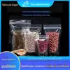 Pouch Transparente Stand-Up para Frutas Secas, Doces, Saco com Zíper, Saco com Formato de Osso, Grãos, Pouch Auto-Sustentável, Embalagem para Alimentos, Saco Selado Auto-Selante