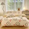 Nuevo conjunto de cuatro piezas estampado de algodón con aloe vera, amigable con la piel, para uso en casa, conjunto de cuatro piezas al por mayor, conjunto de cuatro piezas de algodón suave lavado