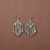 Novos Brincos de Tendência Nacional Estilo Chinês Estilo Antigo para Mulheres, Brincos Longos com Franja de Prata Xizang Estilo Palácio Retro, Joias para Orelha Estilo Étnico