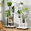 Soporte Móvil para Flores de Balcón, Estantería de Hierro para Almacenamiento de Sala de Estar de Pie, Soporte Multinivel para Macetas, Estante para Plantas Suculentas