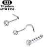 Tachuela de Titanio ASTM-F136, Vástago S, Vástago L, Accesorio para Piercing de Nariz Recto, Joyería para Piercing de Titanio G23, Directo del Fabricante