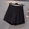2026 nuevos shorts casuales de moda de verano ligeros, fluidos, estilo traje, de cintura alta, adelgazantes, pierna ancha, shorts negros de línea A