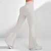 Calça Flare de Yoga Transfronteiriça para Mulheres, Cintura Alta, Levanta Bumbum, Calça Fitness Flare Canelada, Calça Esportiva Longa Bumbum de Pêssego, Calça Wide Leg