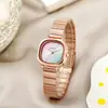 Nuevo Estilo Moda Banda de Acero Cuadrado Pequeño Reloj para Mujer Nicho Ins Estilo Simple Elegante Coreano Reloj de Cuarzo para Mujer