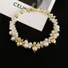 Collar de Perlas Irregulares Estilo Francés, Cadena Clavicular Vintage Exquisita y Elegante, Cadena de Cuello de Lujo Ligero y Sensación de Alta Gama para Mujer