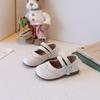 Sapatos de Couro para Meninas Sapatos de Princesa Infantil 2025 Outono Novo Sapatos Baixos para Menininhas Sola Macia Primavera e Outono Sapatos de Bebê