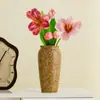 Jarrón de Cerámica Estilo Wabi-Sabi Shumen Decoración Retro Sala de Estar Arreglos Florales Adornos Flores Artificiales Lujo Accesible y Sentido de Alta Gama