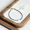 Diseño de Nicho Francés Retro Pulsera de Perla Natural Lapislázuli Pulsera de Piedra Natural con Cuentas de Concha Joyería Hecha a Mano Venta al por Mayor
