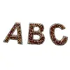 Pegatinas de Letras del Alfabeto Inglés con Pedrería, 6 Cuentas de Perla Grandes con Letras, 26 Letras Pequeñas con Pedrería, Accesorios para Joyería DIY