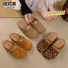 Couro Genuíno Solado Grosso Calce Fácil Bico Fechado Meia-Calça para Mulheres Sapatos Preguiçosos para Exterior 2026 Novo Outono Retro Sapatos Birkenstock