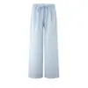 Calça comprida xadrez bolha retrô americana, novo estilo de verão, versátil, modeladora, xadrez, color-blocking, pantalona solta de comprimento total