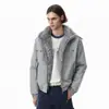 Jaqueta de Algodão com Gola Alta Zuoshandiao Casaco Masculino Inverno High Street Marca Tendência Design com Tachas Metálicas Roupa de Trabalho Roupas de Algodão Piloto