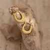 Amazon Brincos Hidráulicos de Aço Inoxidável Martelado Geométrico Irregular Ouro 18K Moda Minimalista Brincos de Tarraxa Acessórios de Joias