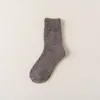 Meias Masculinas Outono e Inverno Meias de Cano Médio Aconchegantes com Forro de Lã Meias de Laço Tendência Vintage Meias de Toalha Masculinas