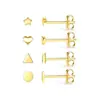 Amazon Transfronterizo Clásico Explosiones Mini Estrella Brillante Triángulo Amoroso Traje Redondo Pendientes de Aguja de Acero Inoxidable para Mujer