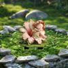 Estatua de Piso de Jardín de Cuento de Hadas Acrílico Flor de Hibisco Hada Durmiente Impermeable Resistente a los Arañazos Planta en Maceta Decoraciones de Escena del Hogar